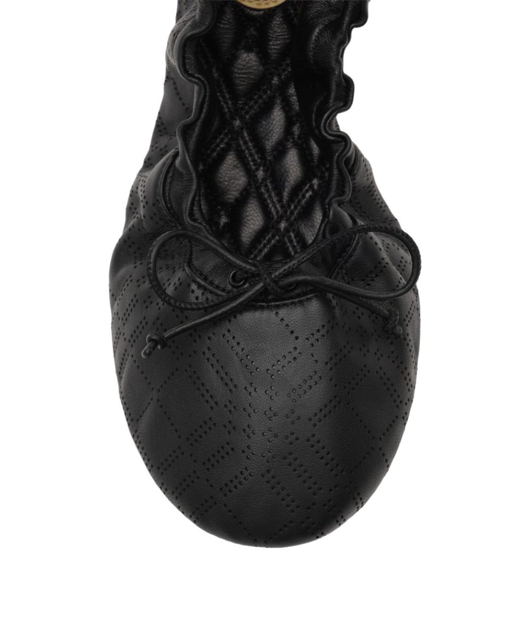 BURBERRY Черные кожаные балетки, фото 6