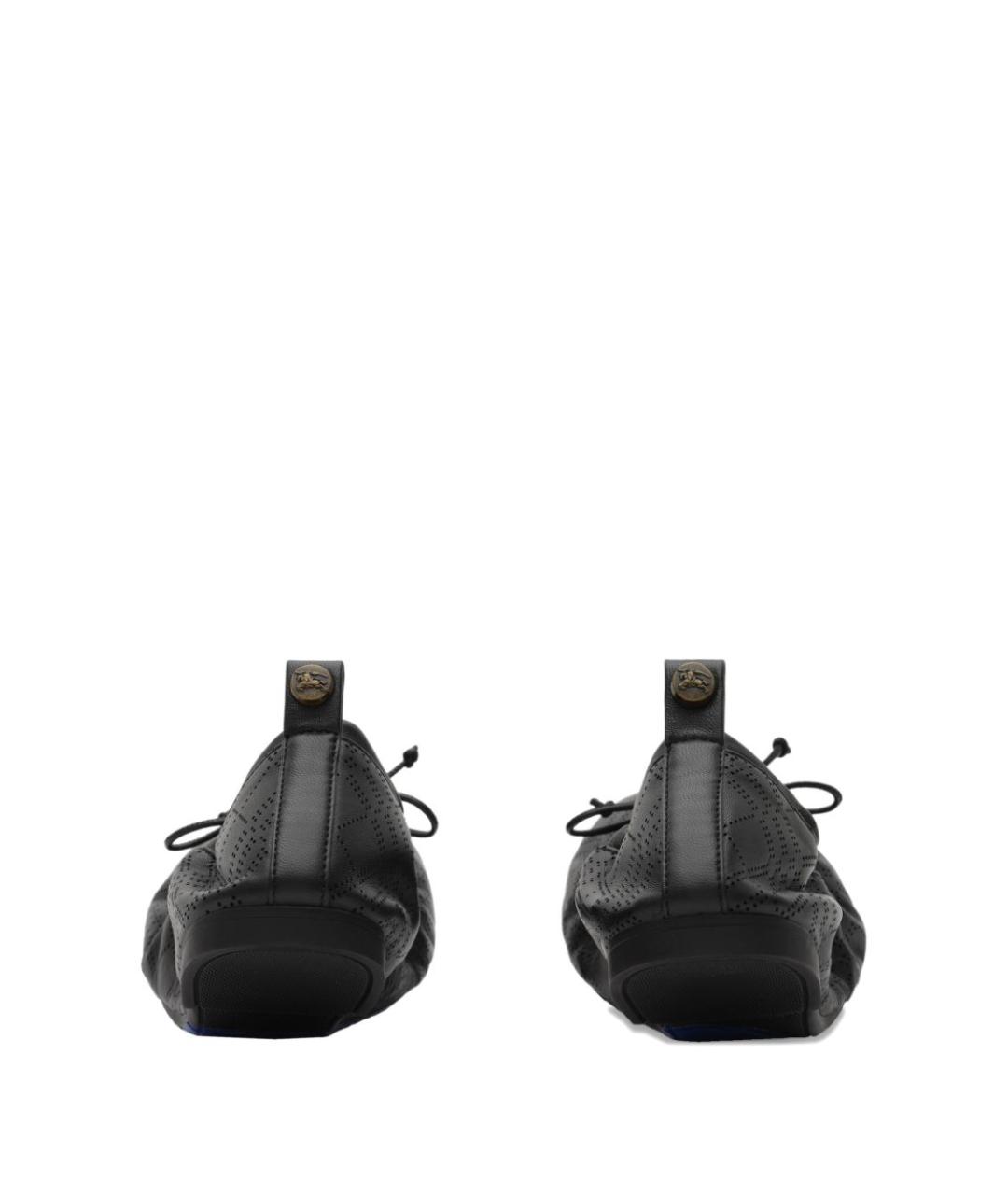 BURBERRY Черные кожаные балетки, фото 2