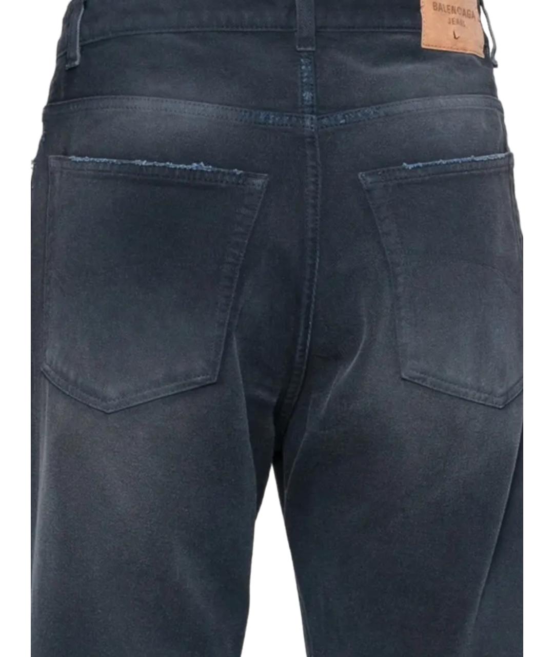 BALENCIAGA Синие хлопковые прямые джинсы, фото 3