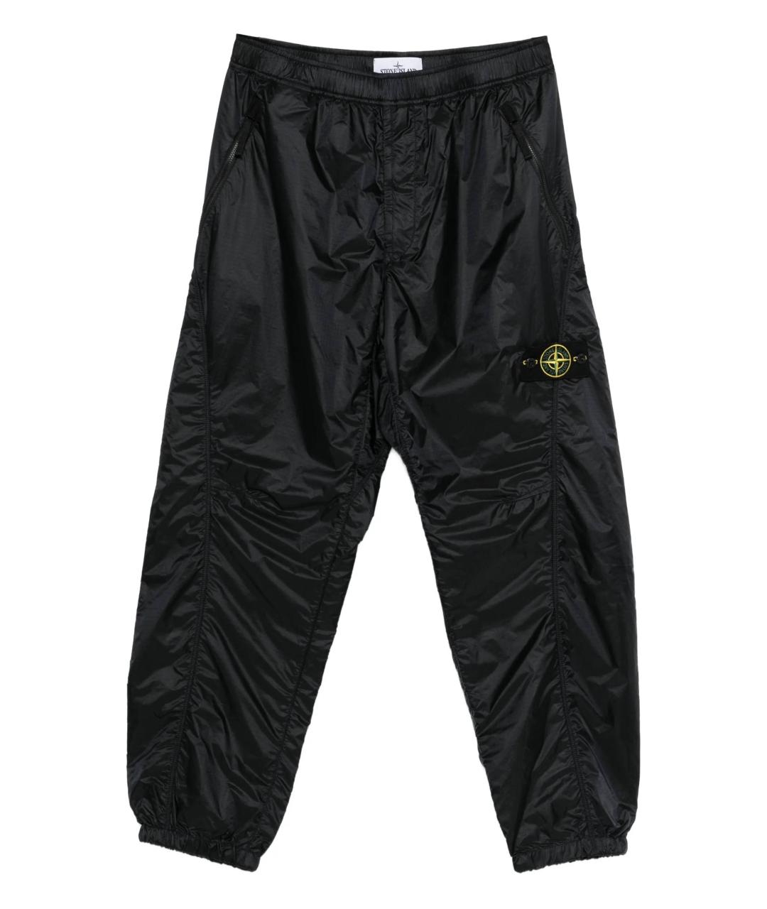 STONE ISLAND Темно-синие полиамидовые повседневные брюки, фото 1