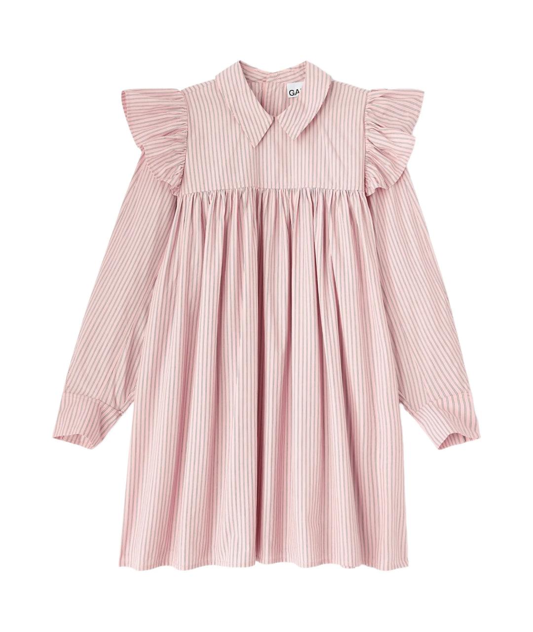 GANNI Розовое хлопковое повседневное платье, фото 1