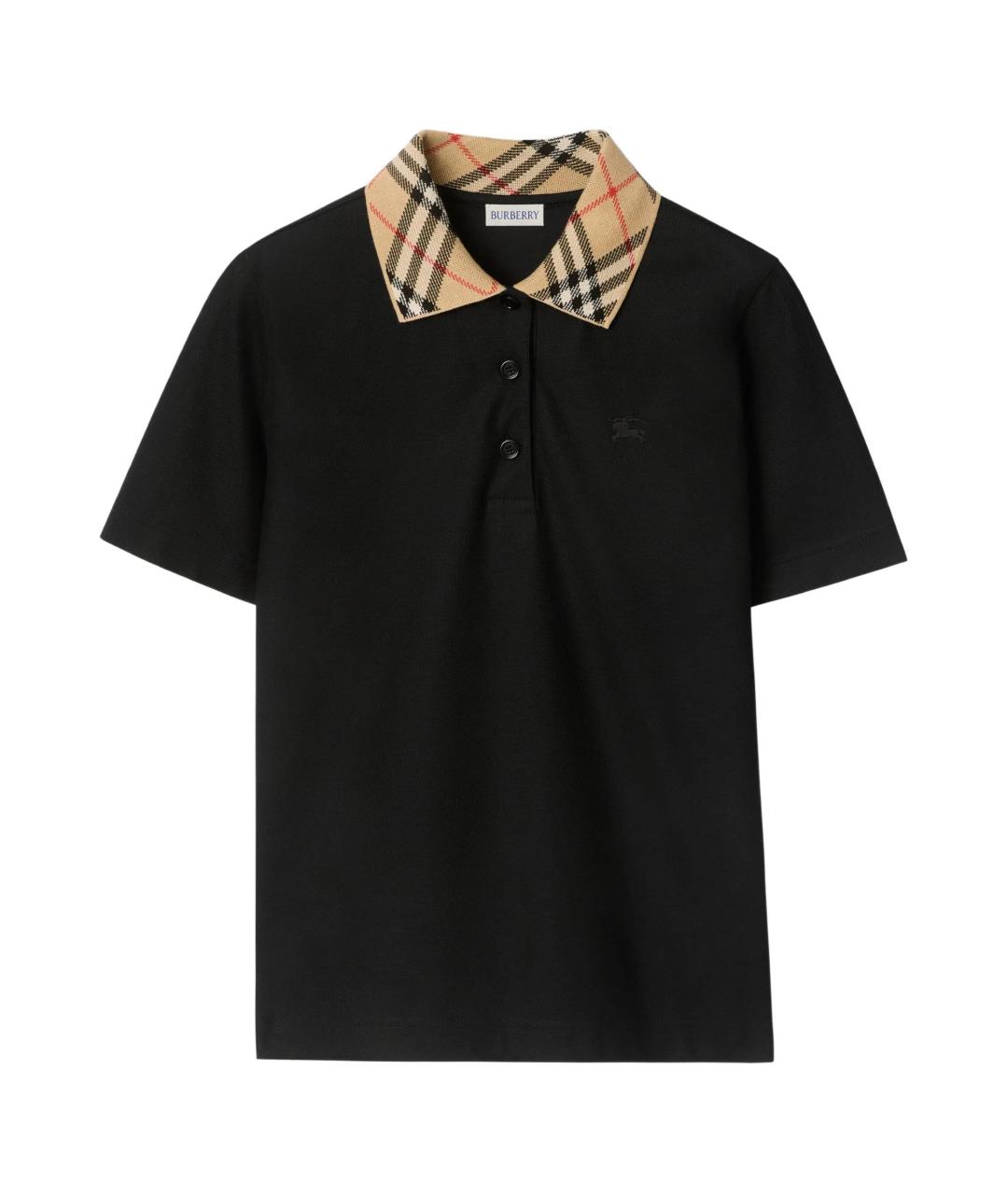 BURBERRY Черная хлопковая футболка, фото 1