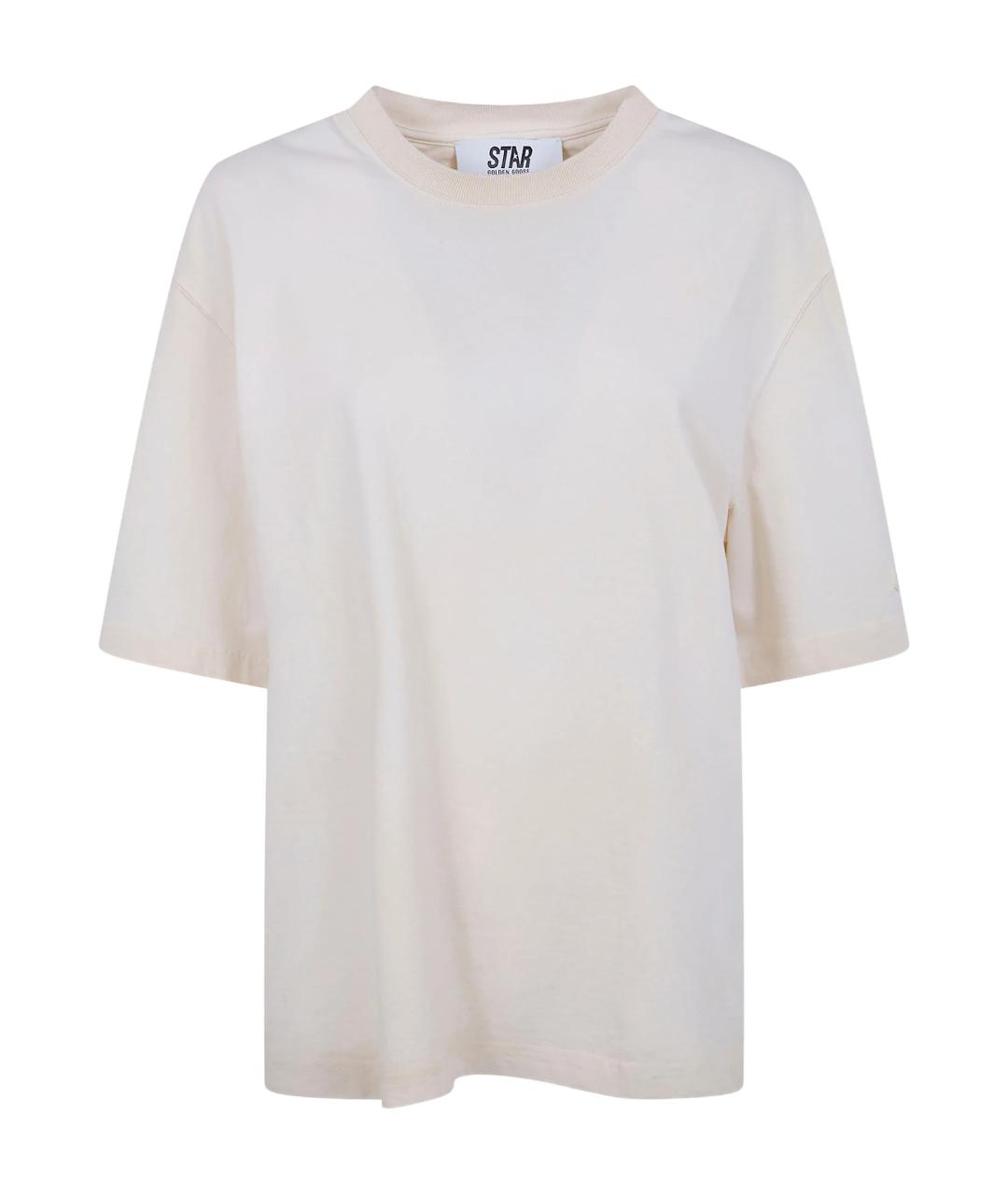 GOLDEN GOOSE DELUXE BRAND Белая хлопковая футболка, фото 1