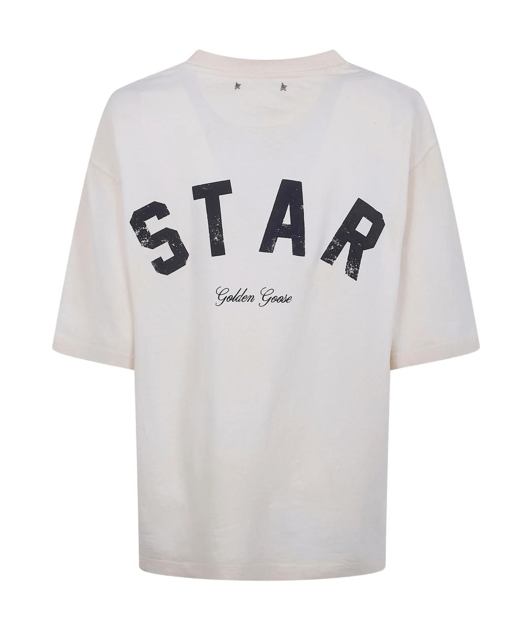 GOLDEN GOOSE DELUXE BRAND Белая хлопковая футболка, фото 2