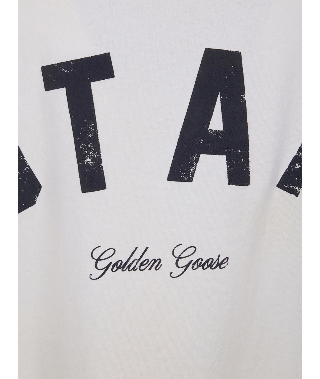 GOLDEN GOOSE DELUXE BRAND Белая хлопковая футболка, фото 3