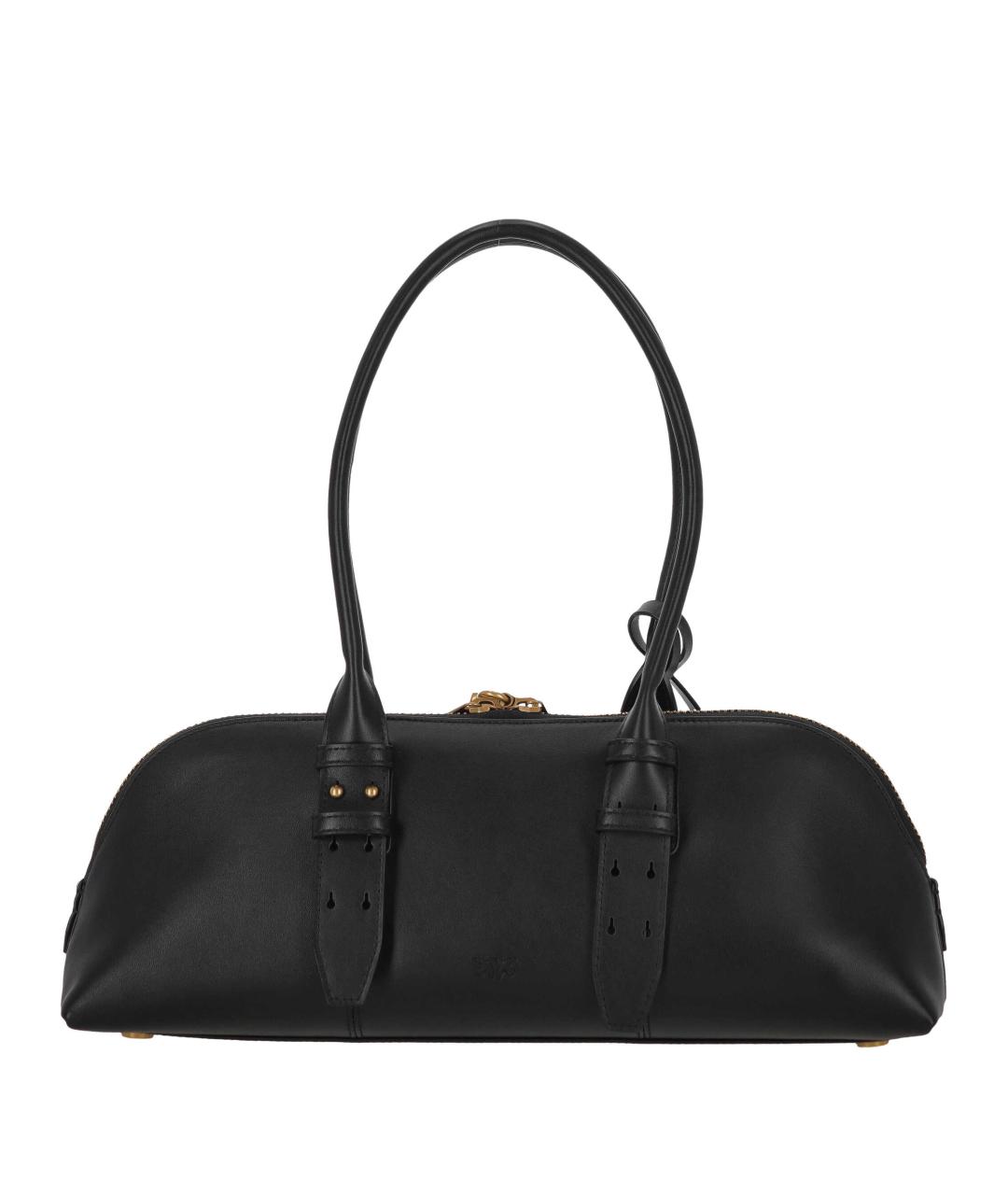 PINKO Черная кожаная сумка с короткими ручками, фото 3