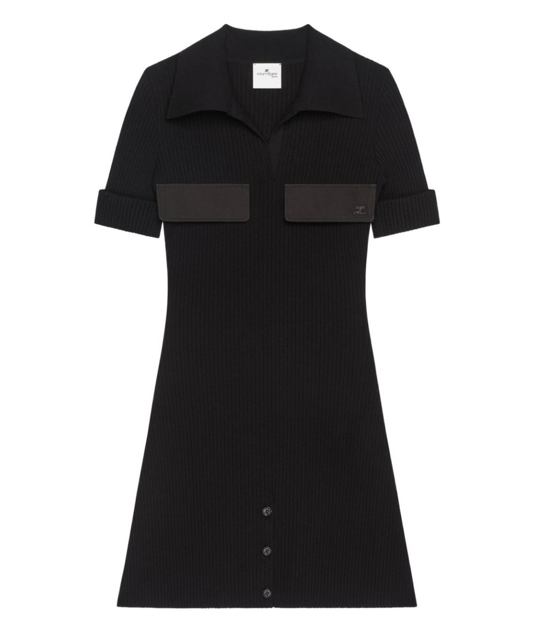 COURREGES Черное вискозное повседневное платье, фото 1