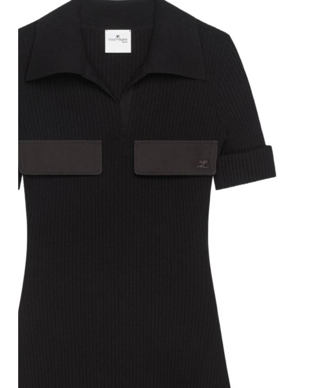 COURREGES Черное вискозное повседневное платье, фото 2