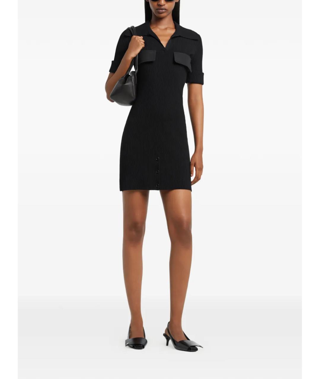 COURREGES Черное вискозное повседневное платье, фото 3