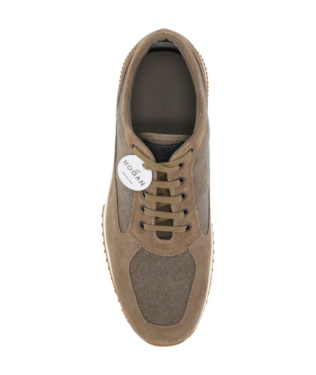 HOGAN Бежевые замшевые низкие кроссовки / кеды, фото 4