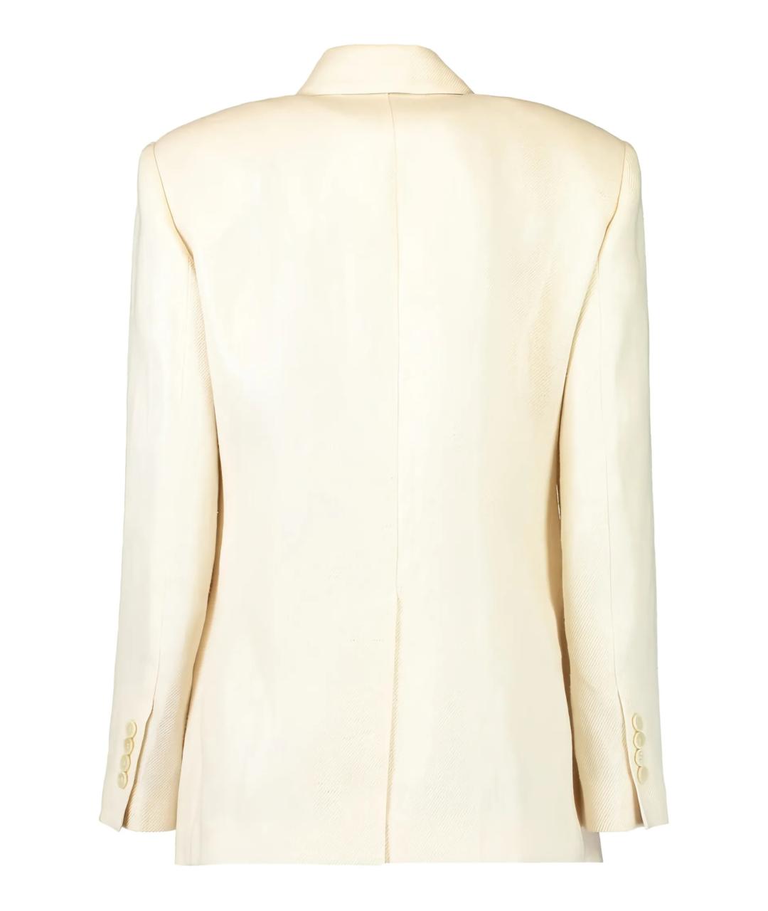 BRUNELLO CUCINELLI Бежевый льняной жакет/пиджак, фото 3