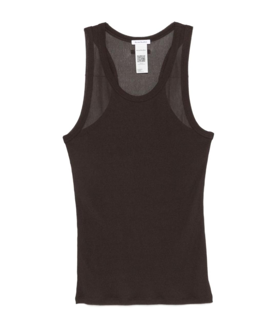 ACNE STUDIOS Коричневая полиамидовая майка, фото 1