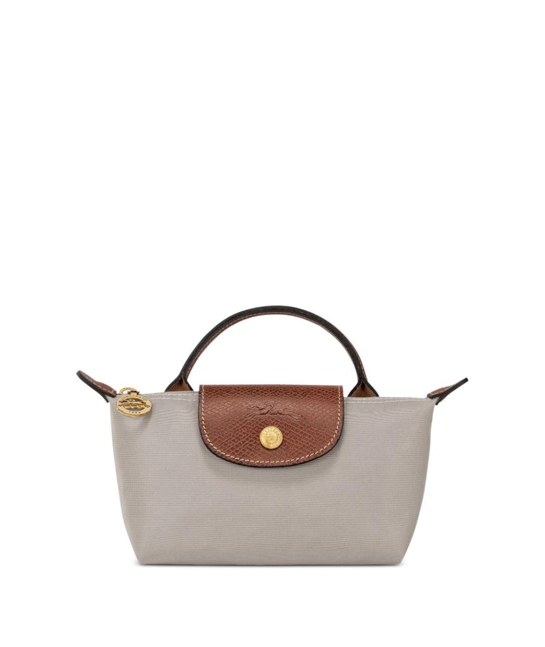 LONGCHAMP Серая тканевая сумка с короткими ручками, фото 1