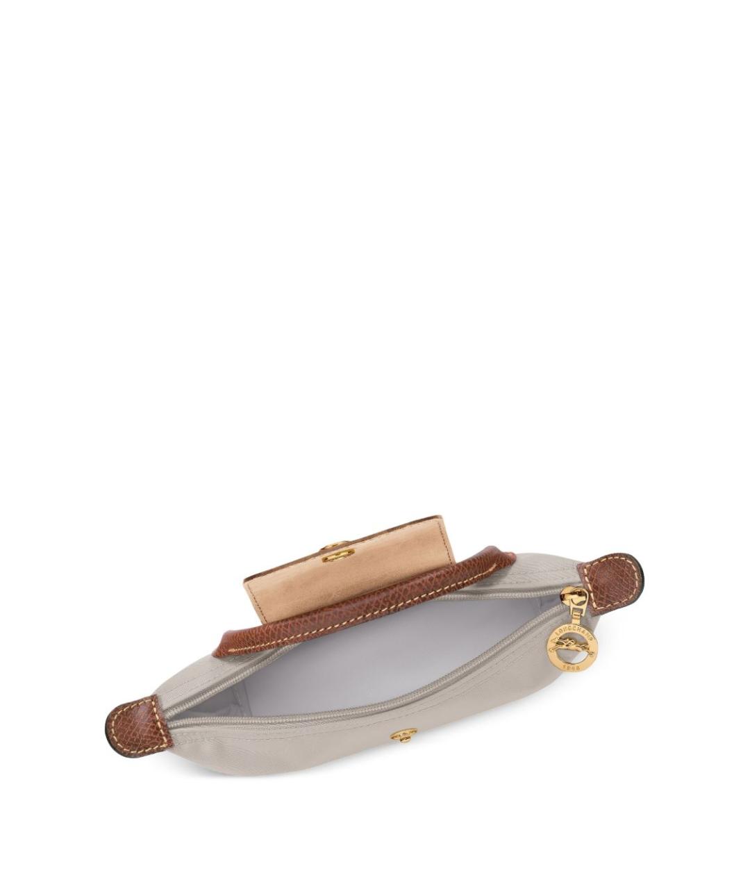 LONGCHAMP Серая тканевая сумка с короткими ручками, фото 2