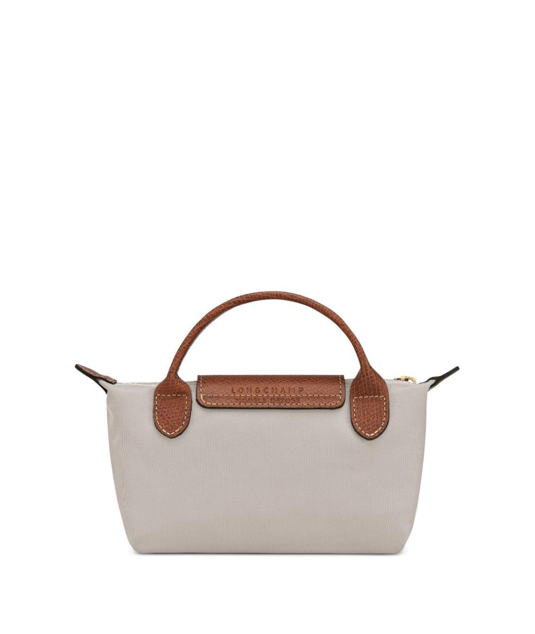 LONGCHAMP Серая тканевая сумка с короткими ручками, фото 4
