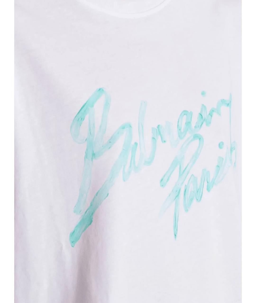 BALMAIN Белая хлопковая футболка, фото 2