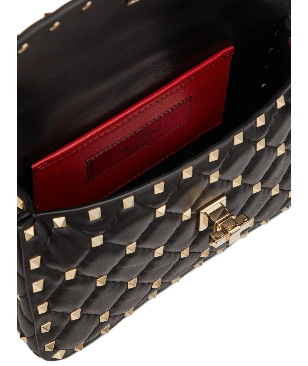 VALENTINO Черная кожаная сумка через плечо, фото 6