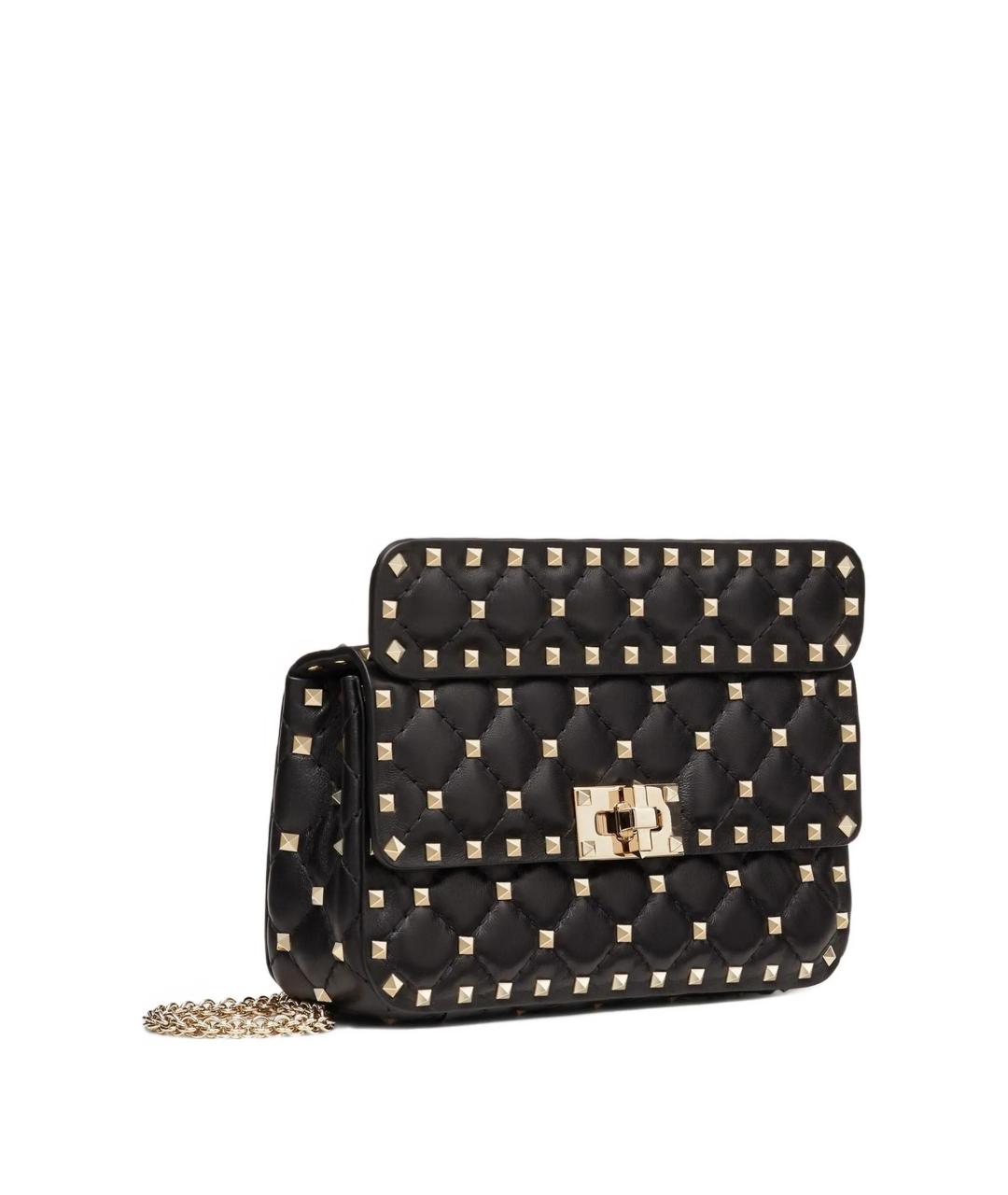 VALENTINO Черная кожаная сумка через плечо, фото 2