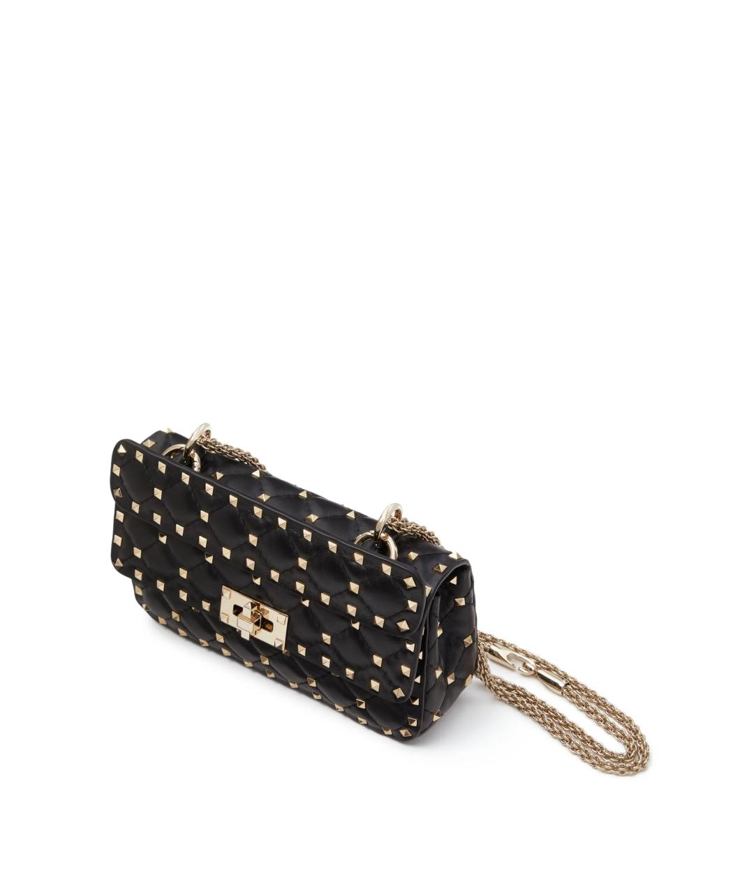 VALENTINO Черная кожаная сумка через плечо, фото 4