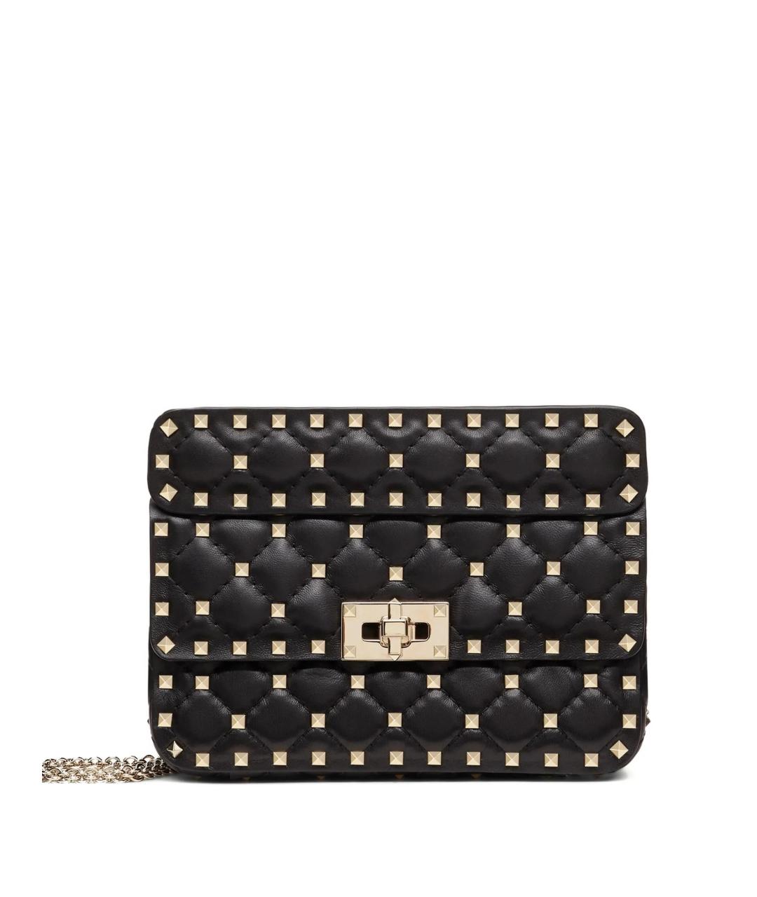 VALENTINO Черная кожаная сумка через плечо, фото 1