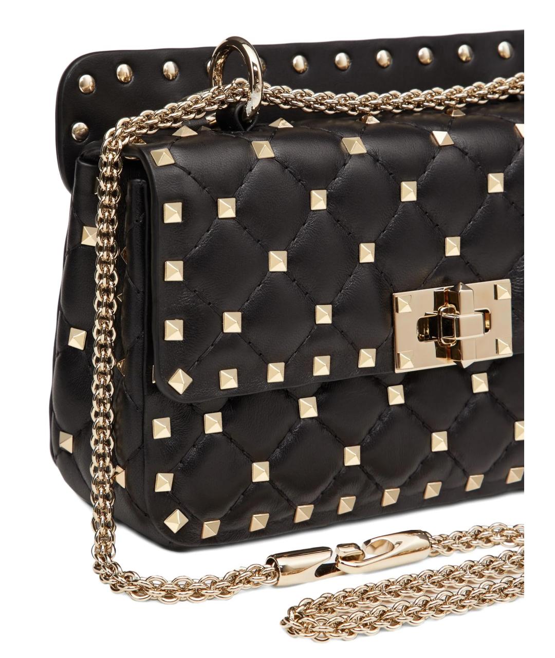 VALENTINO Черная кожаная сумка через плечо, фото 5