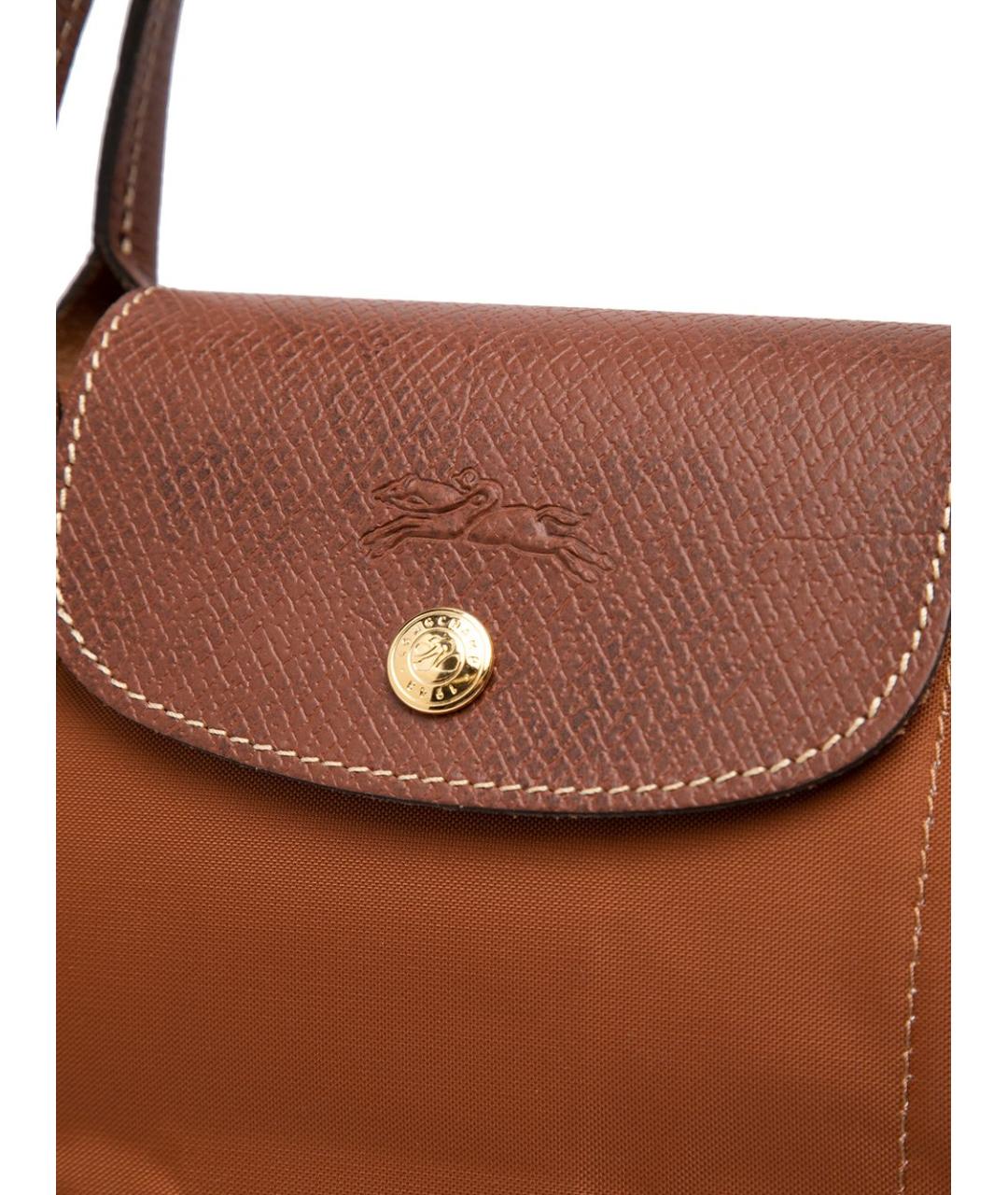 LONGCHAMP Коричневая тканевая сумка тоут, фото 3