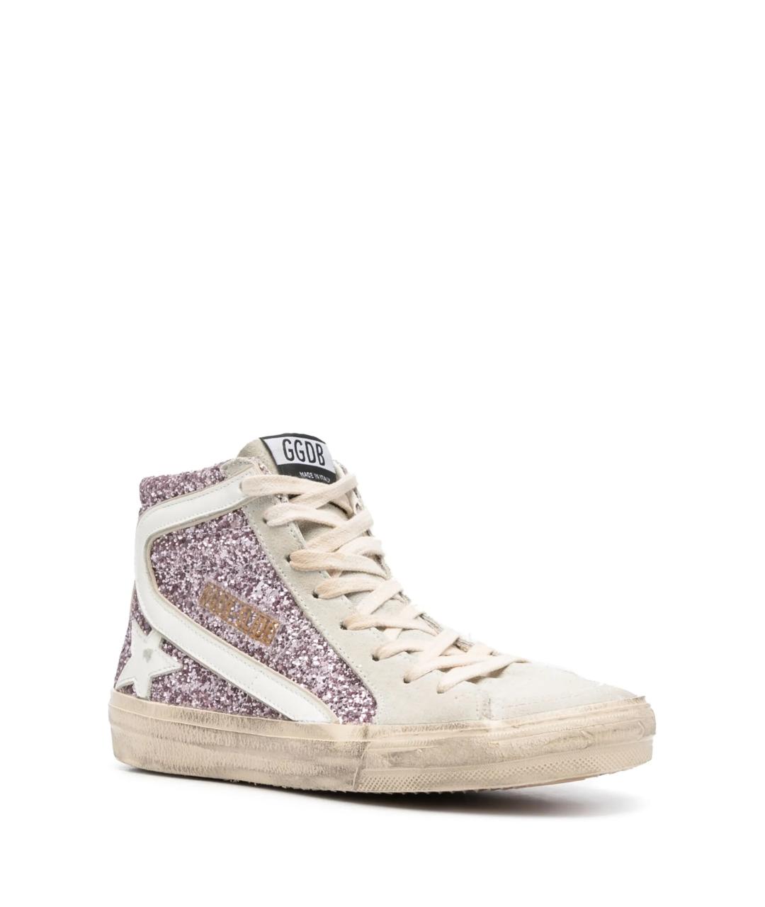 GOLDEN GOOSE DELUXE BRAND Фиолетовые кожаные кеды, фото 2