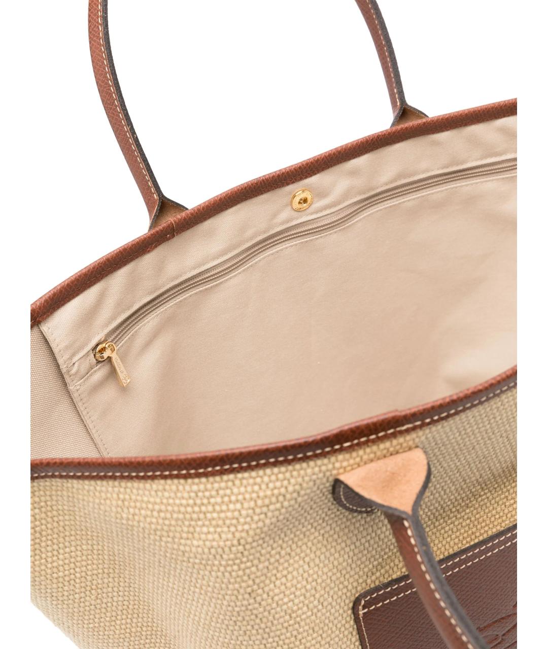 LONGCHAMP Бежевая тканевая сумка тоут, фото 4