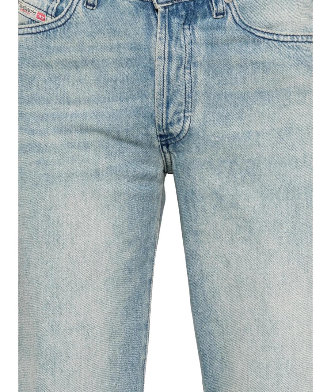 DIESEL Голубые хлопковые прямые джинсы, фото 2
