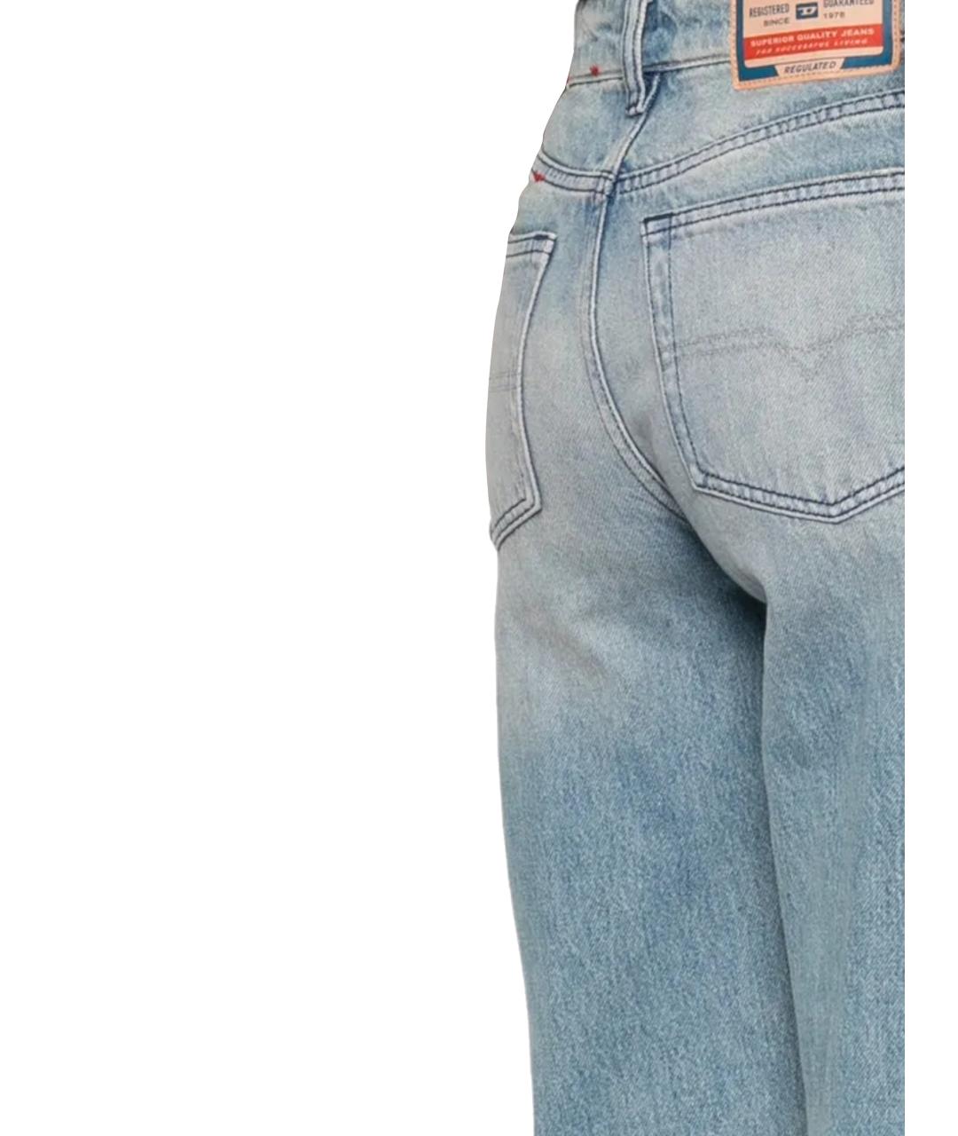 DIESEL Голубые хлопковые прямые джинсы, фото 3