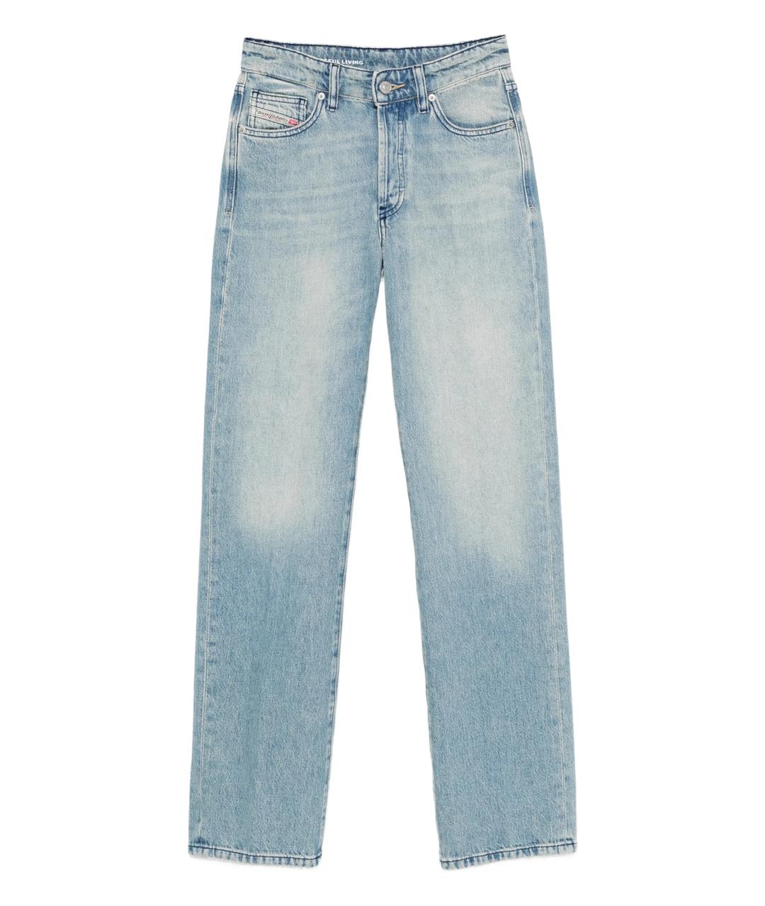 DIESEL Голубые хлопковые прямые джинсы, фото 1