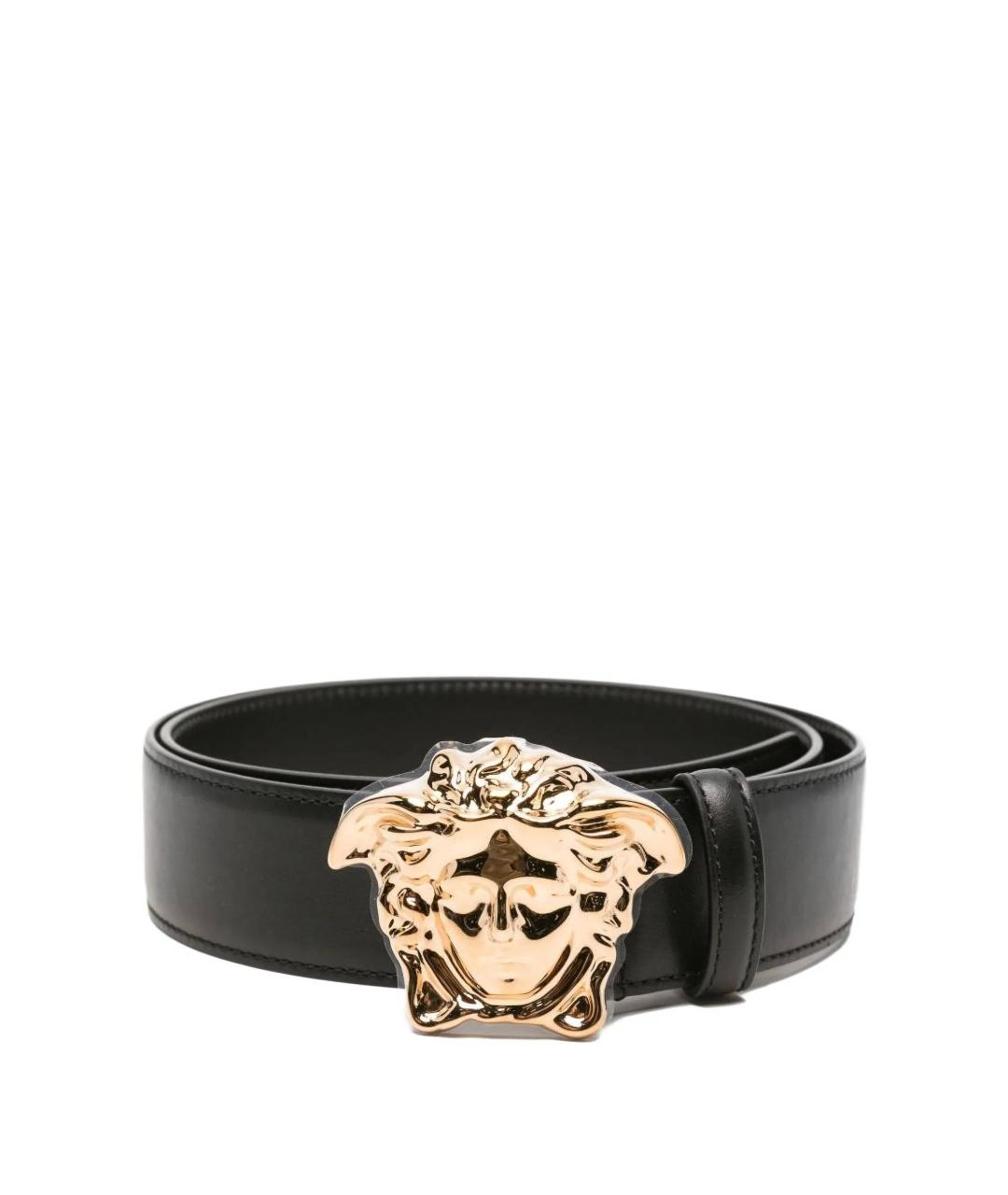 VERSACE Черный кожаный ремень, фото 1