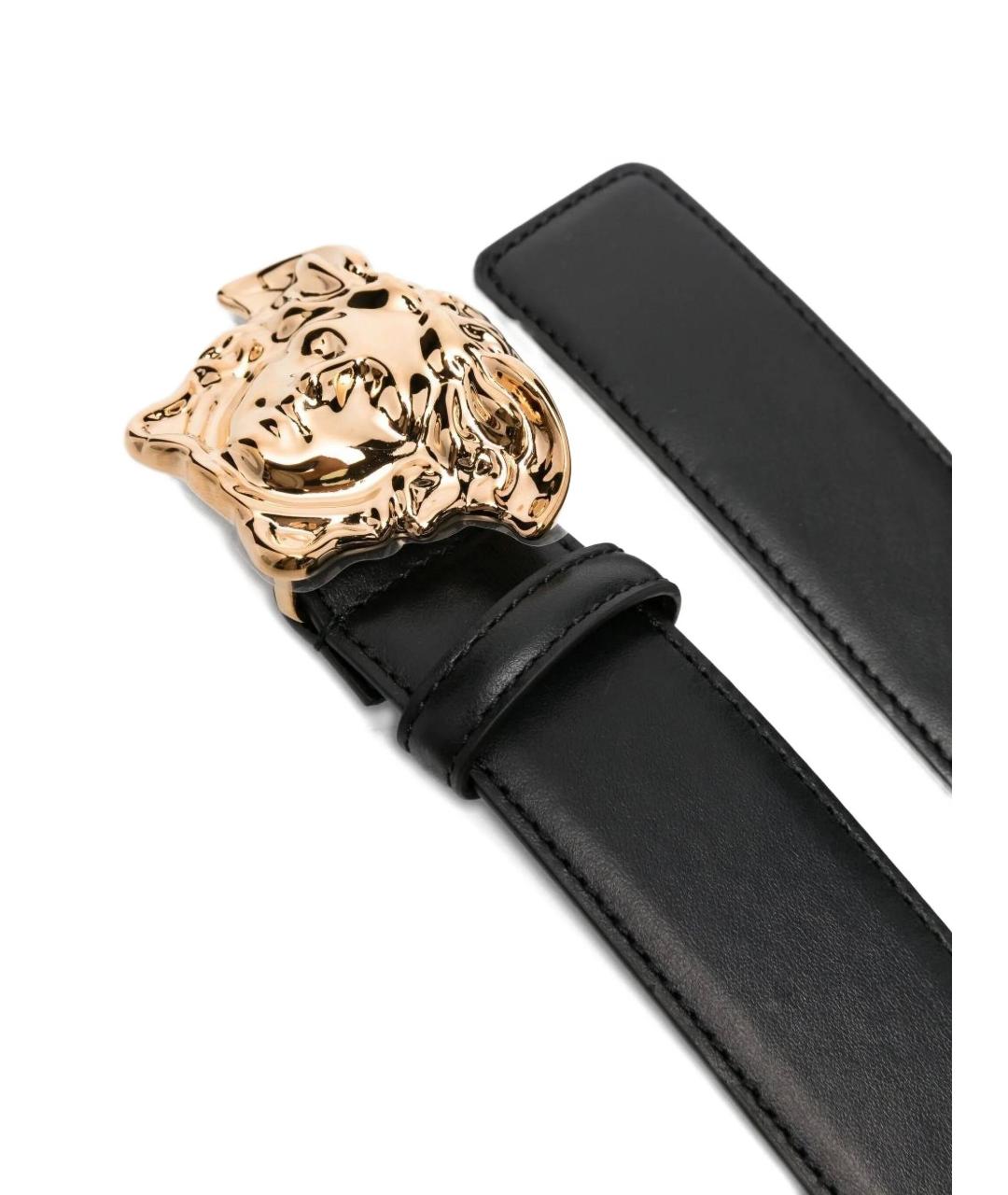VERSACE Черный кожаный ремень, фото 3