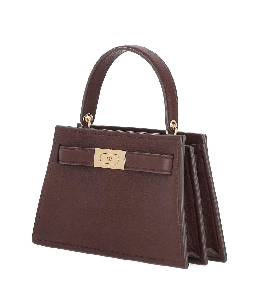 TORY BURCH Коричневая кожаная сумка с короткими ручками, фото 2