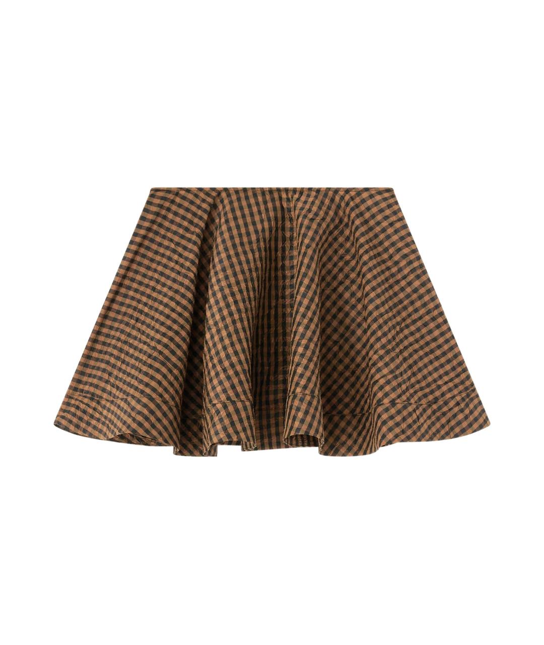 GANNI Коричневая полиэстеровая юбка мини, фото 1