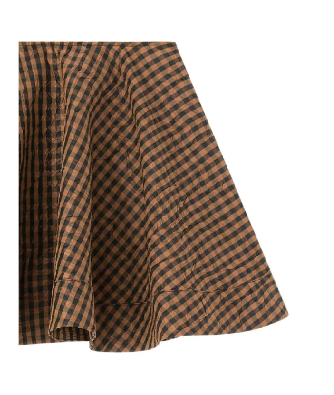 GANNI Коричневая полиэстеровая юбка мини, фото 2