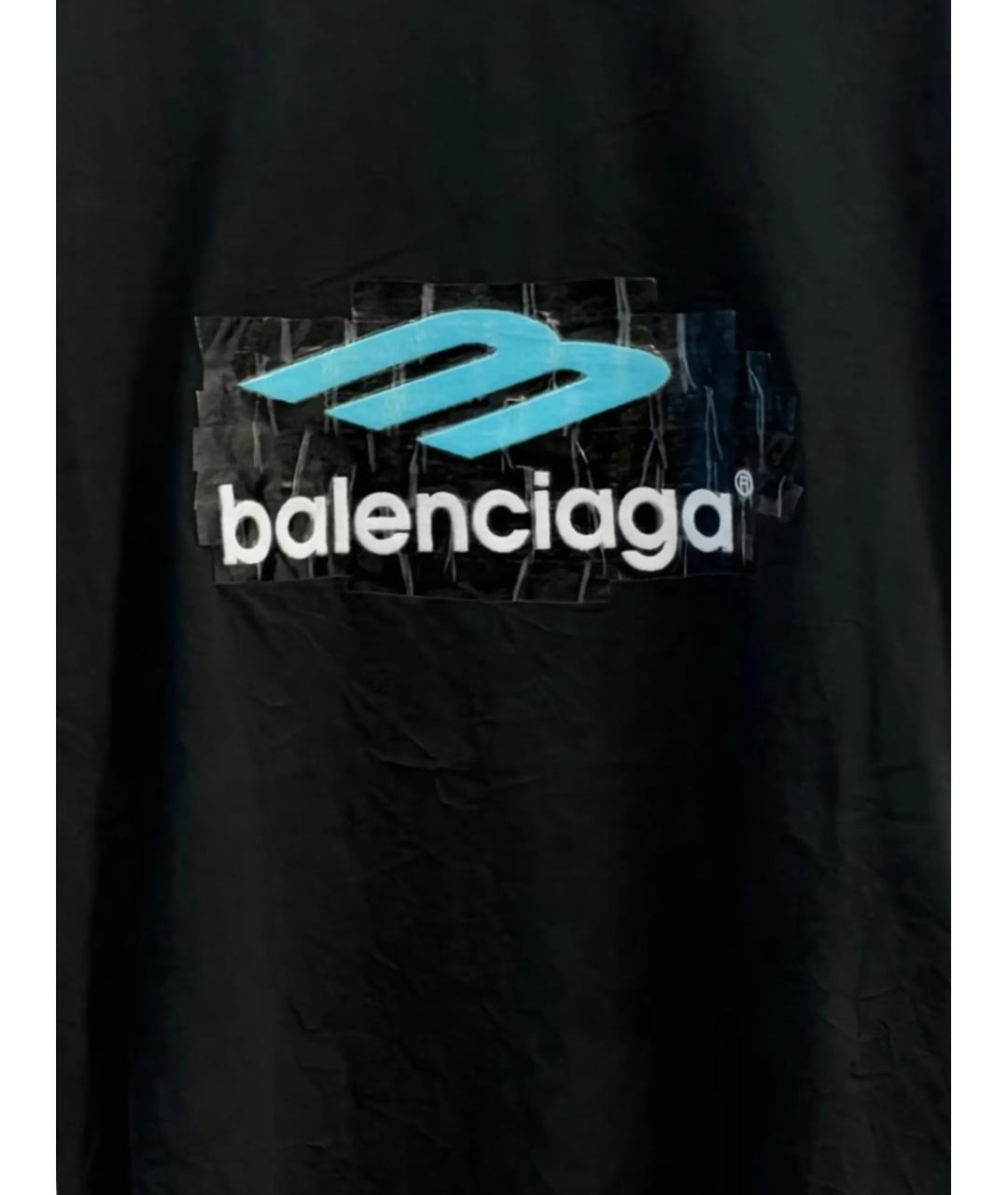 BALENCIAGA Черная хлопковая футболка, фото 2