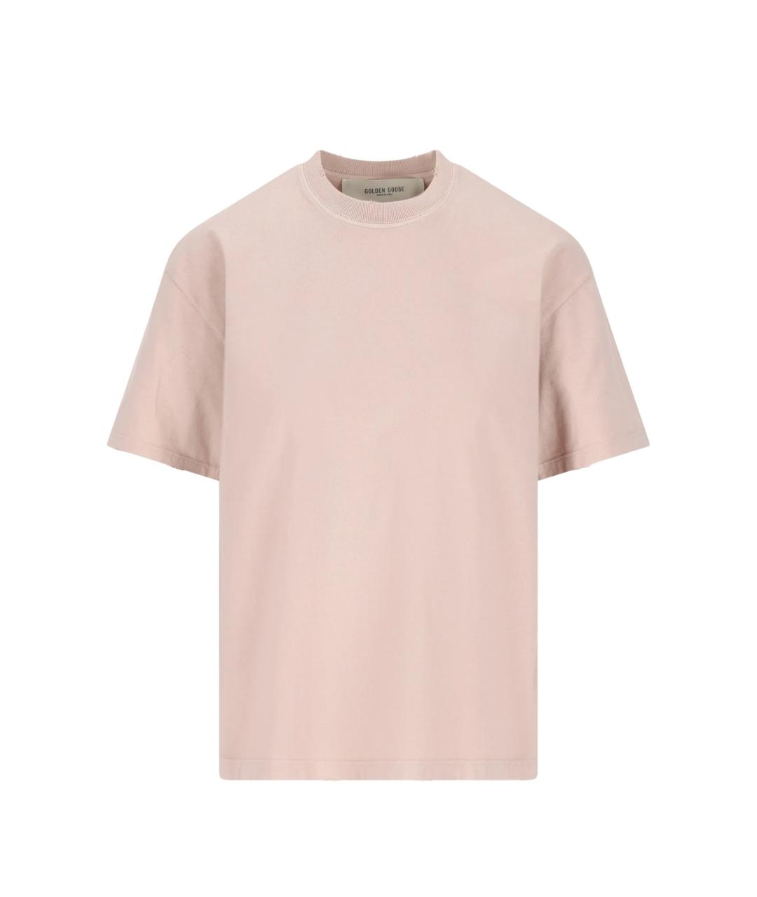 GOLDEN GOOSE DELUXE BRAND Розовая хлопковая футболка, фото 1