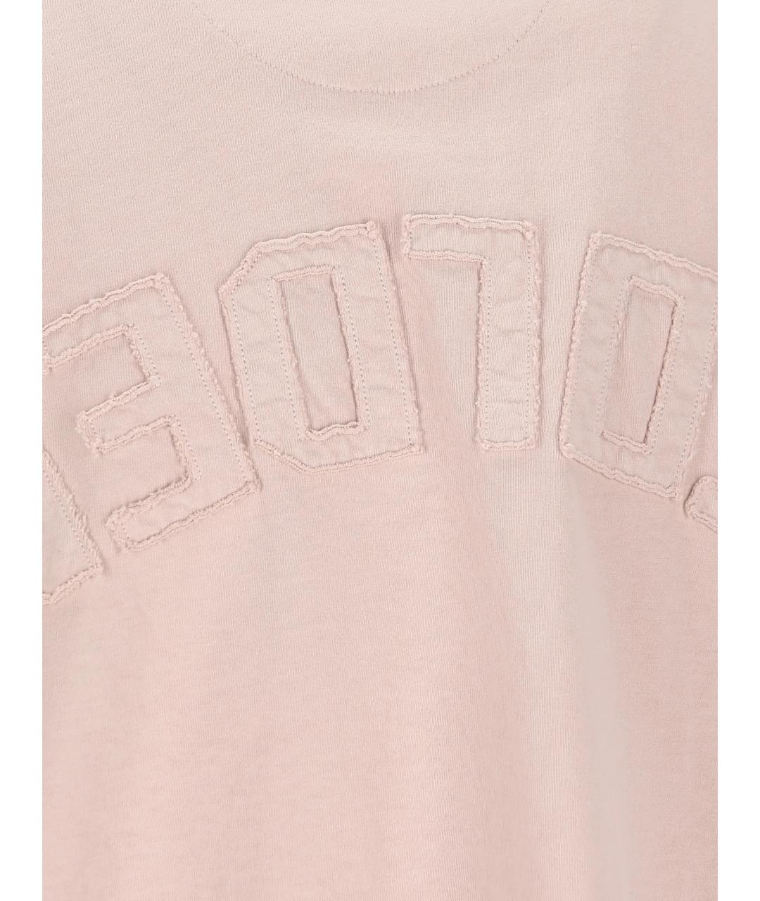 GOLDEN GOOSE DELUXE BRAND Розовая хлопковая футболка, фото 4