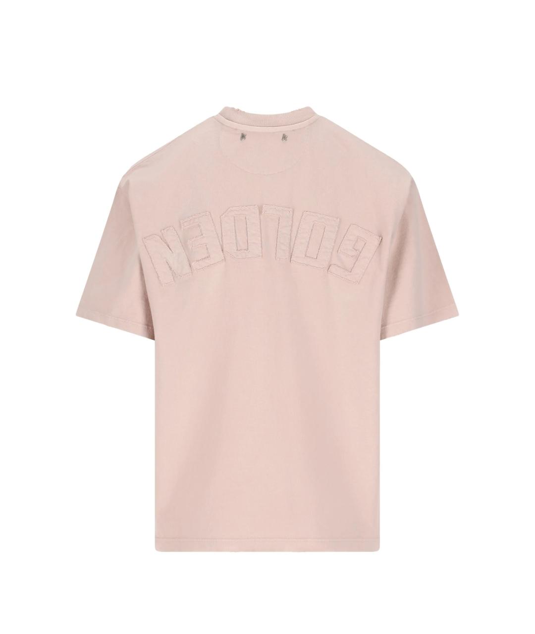 GOLDEN GOOSE DELUXE BRAND Розовая хлопковая футболка, фото 3