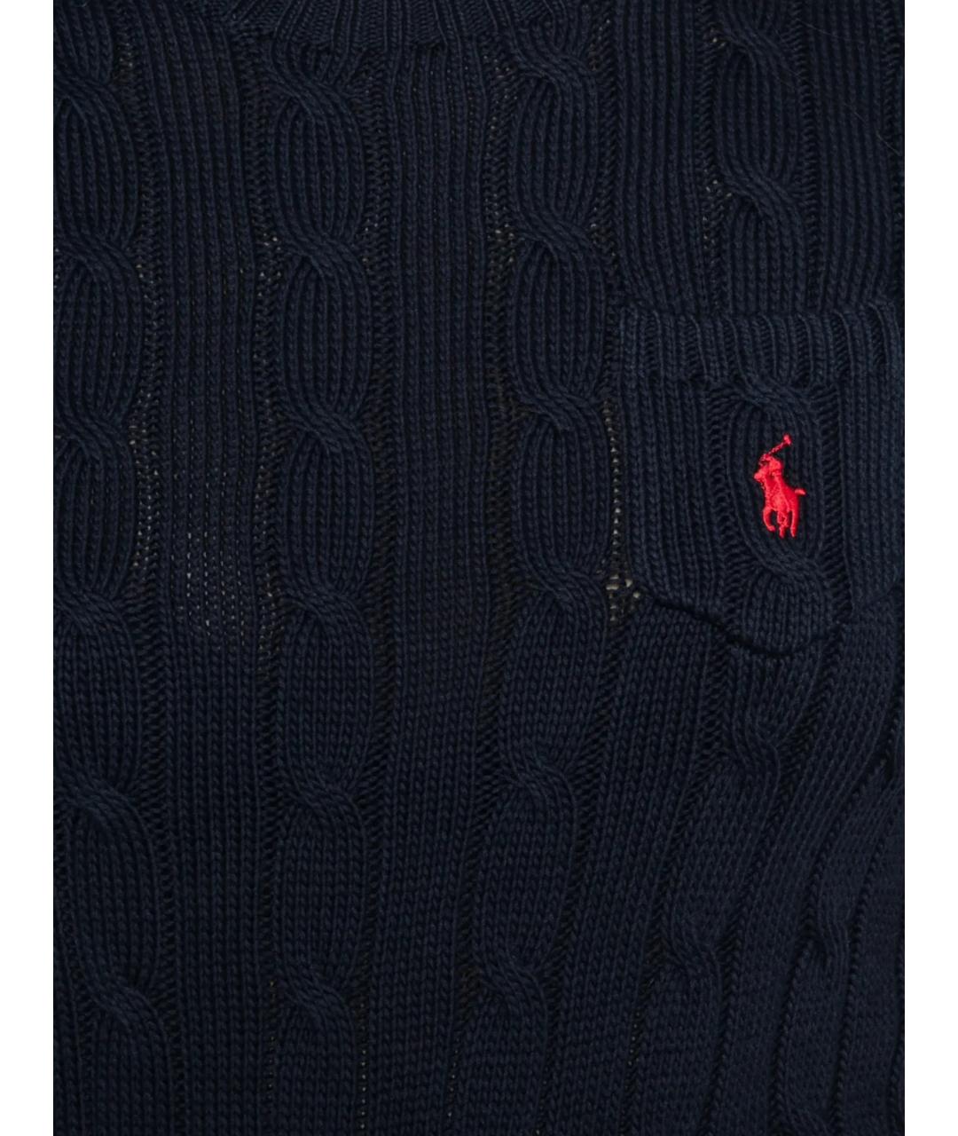 POLO RALPH LAUREN Темно-синий хлопковый джемпер / свитер, фото 2