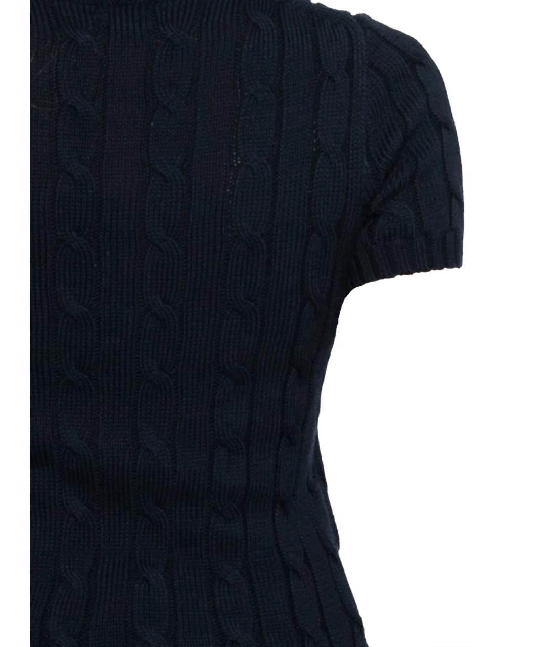 POLO RALPH LAUREN Темно-синий хлопковый джемпер / свитер, фото 3