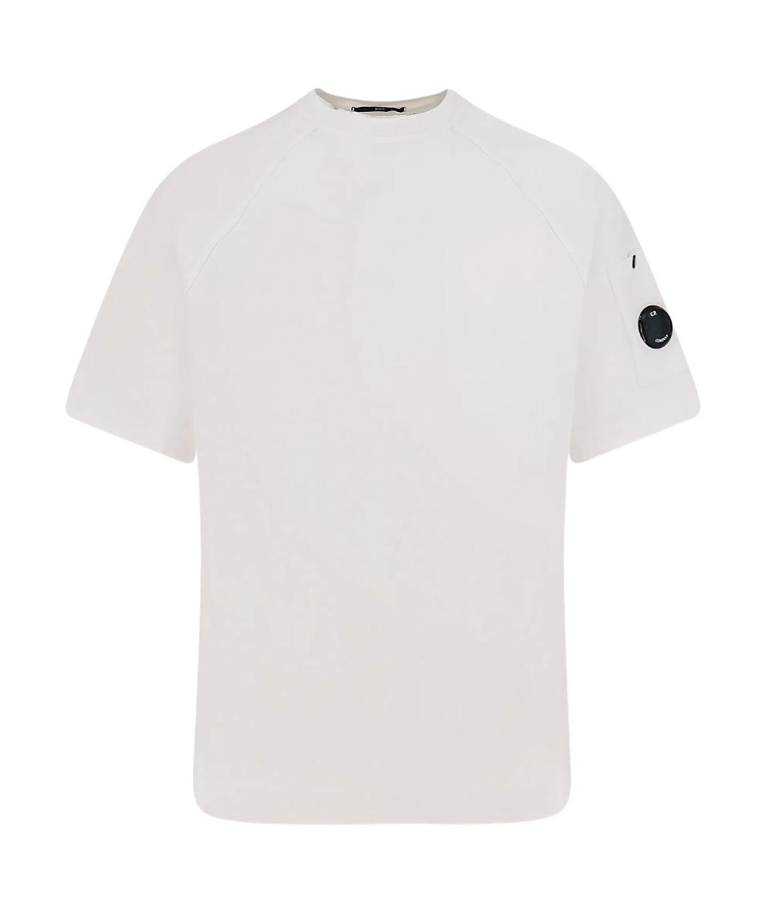 CP COMPANY Белая хлопковая футболка, фото 1