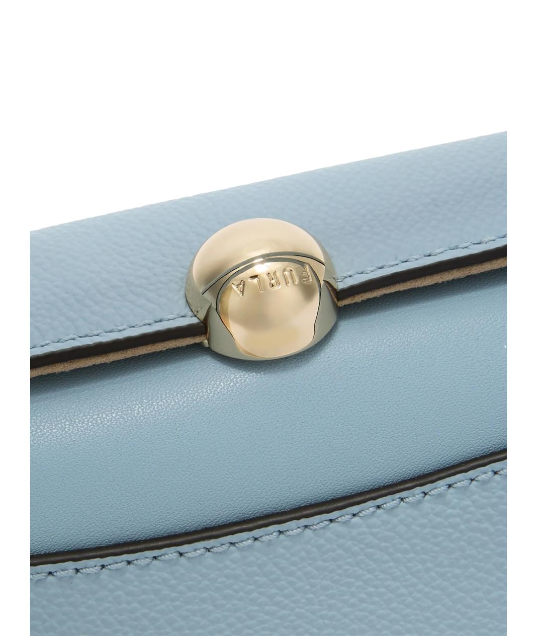 FURLA Голубая кожаная сумка через плечо, фото 3