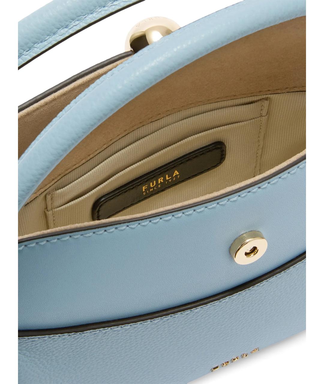 FURLA Голубая кожаная сумка через плечо, фото 4