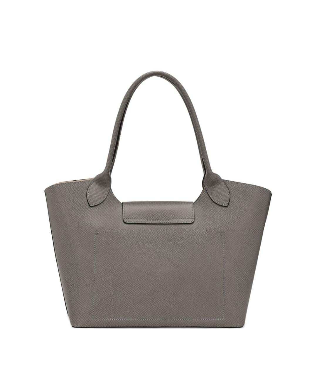 LONGCHAMP Серая кожаная сумка тоут, фото 3