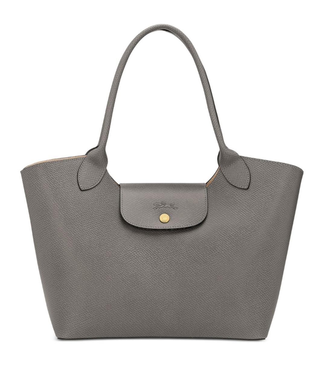 LONGCHAMP Серая кожаная сумка тоут, фото 1