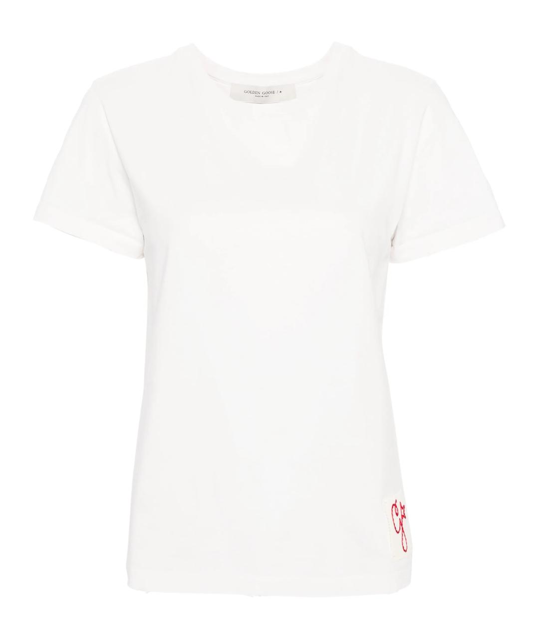 GOLDEN GOOSE DELUXE BRAND Белая хлопковая футболка, фото 1