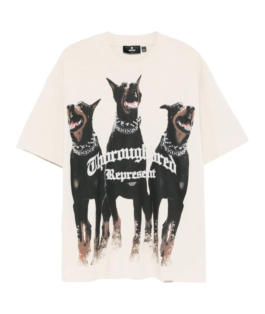 REPRESENT Белая хлопковая футболка, фото 1