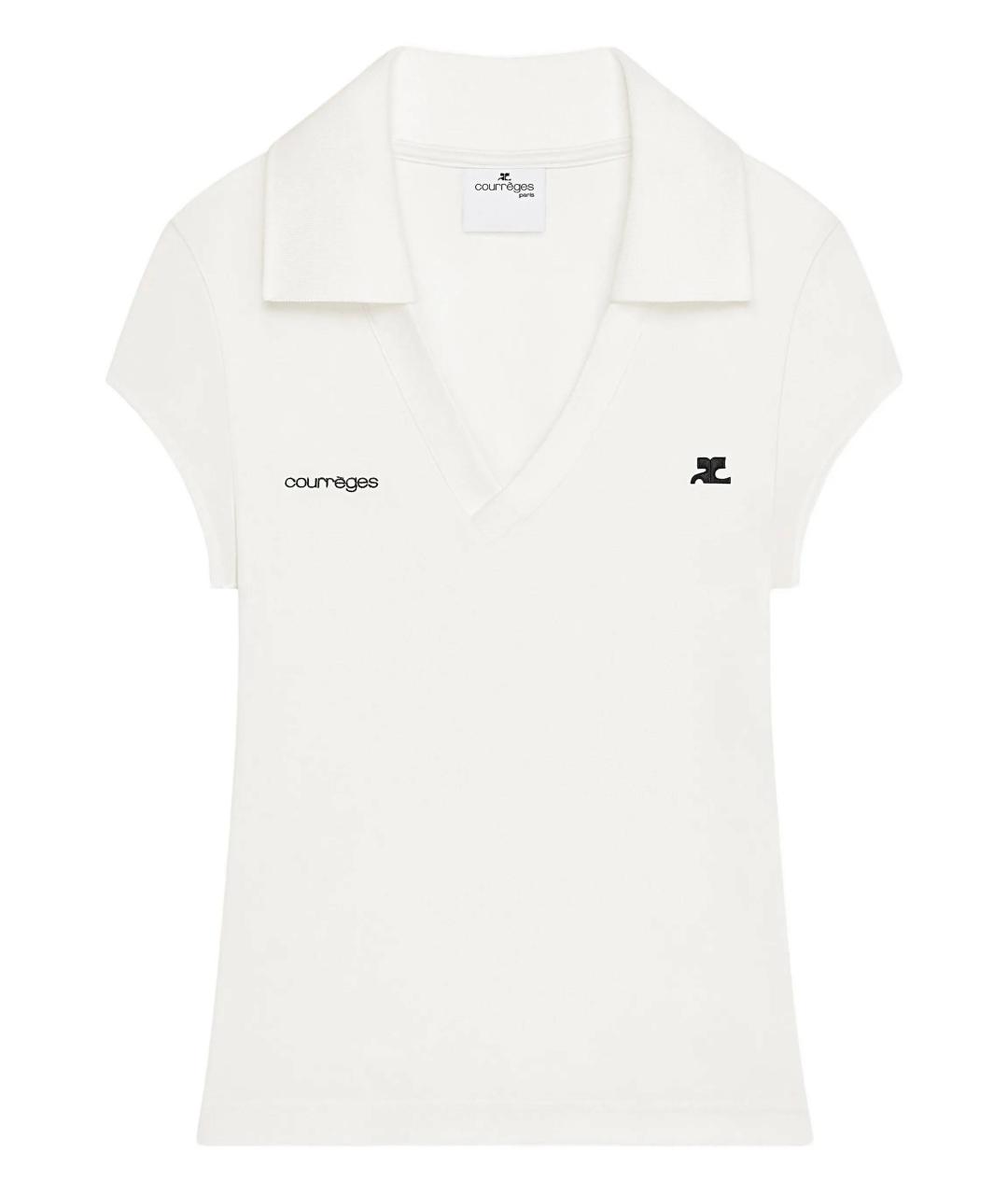 COURREGES Белая полиэстеровая футболка, фото 1